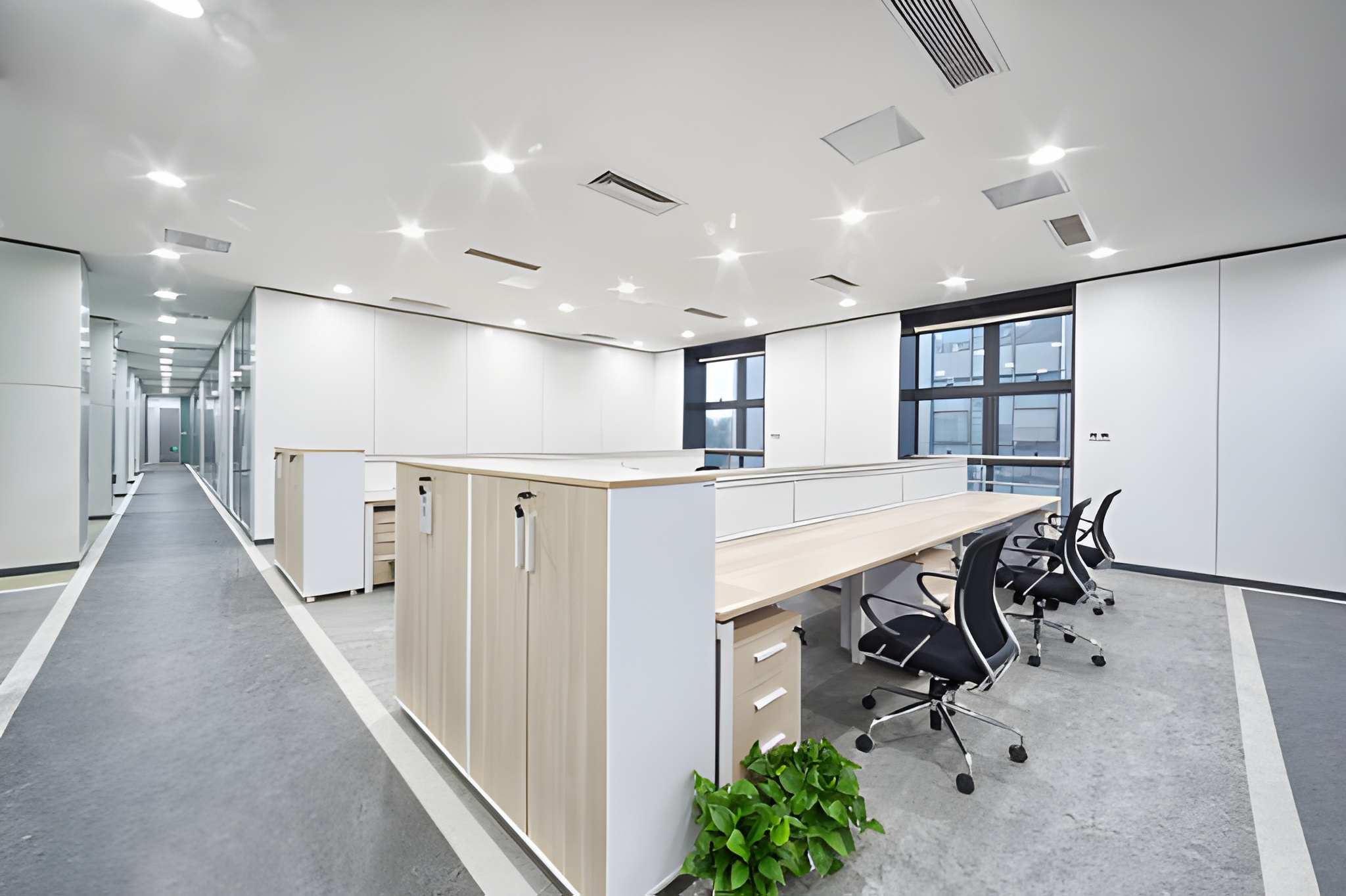 Commercial office fit-out with custom millwork